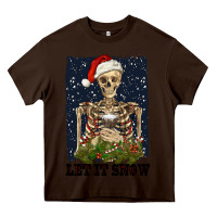 Chocolate Brown let it snow Heavy Core Tee - RanaPortraitStore