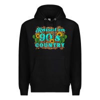 Black raised 90's country cactus sunflower's Premium Hoodie - Artiststas