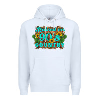 White raised 90's country cactus sunflower's Premium Hoodie - Artiststas