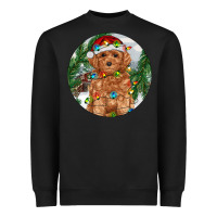 Black Toy Poodle And Farm Heavyweight Sweatshirt - RanaPortraitStore