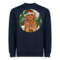 Navy Toy Poodle And Farm Heavyweight Sweatshirt - RanaPortraitStore