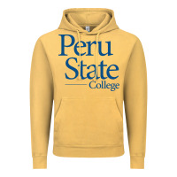 Vintage Mustard Peru State College Wordmark Vintage Hoodie - linhVisuals