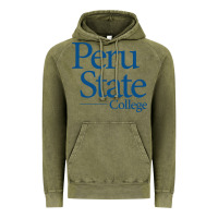 Vintage Olive Peru State College Wordmark Vintage Hoodie - linhVisuals