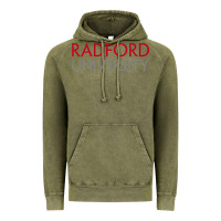 Vintage Olive Radford University Wordmark Vintage Hoodie - linhVisuals