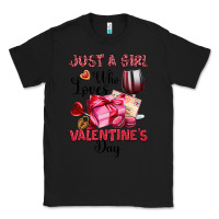 Black just a girl who loves valentine's day Classic Tee - OliviaCreatesArt