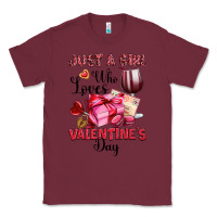 Burgundy just a girl who loves valentine's day Classic Tee - OliviaCreatesArt