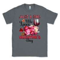 Charcoal Heather just a girl who loves valentine's day Classic Tee - OliviaCreatesArt