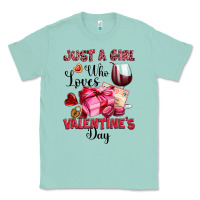 Seafoam just a girl who loves valentine's day Classic Tee - OliviaCreatesArt