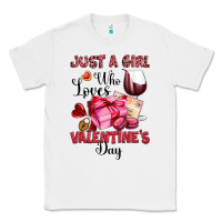 White just a girl who loves valentine's day Classic Tee - OliviaCreatesArt