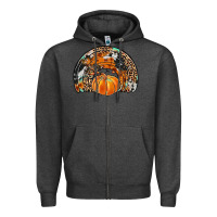 Charcoal Heather western pumpkin fall rainbow Zipper Hoodie - JahusDesignShop