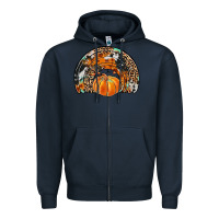 Navy western pumpkin fall rainbow Zipper Hoodie - JahusDesignShop