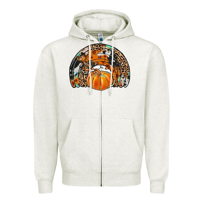 Western Pumpkin Fall Rainbow Zipper Hoodie by JahusDesignShop | Teevron