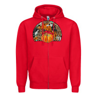 Red western pumpkin fall rainbow Zipper Hoodie - JahusDesignShop