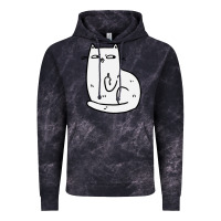 Cloud Black cat giving the finger Vintage Hoodie - linhVisuals
