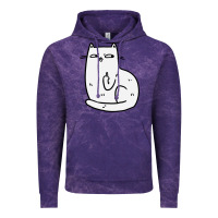 Cloud Purple cat giving the finger Vintage Hoodie - linhVisuals