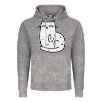 Cloud Rock cat giving the finger Vintage Hoodie - linhVisuals