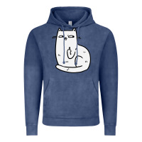 Vintage Denim cat giving the finger Vintage Hoodie - linhVisuals