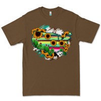 Cacao America Map Sunflower Cactus Serape Premium Tee - RanaPortraitStore