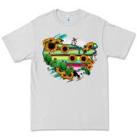 Dove Grey America Map Sunflower Cactus Serape Premium Tee - RanaPortraitStore