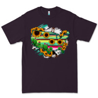 Plum America Map Sunflower Cactus Serape Premium Tee - RanaPortraitStore