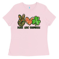 Peace Love Shamrock Ladies Tee | Teevron