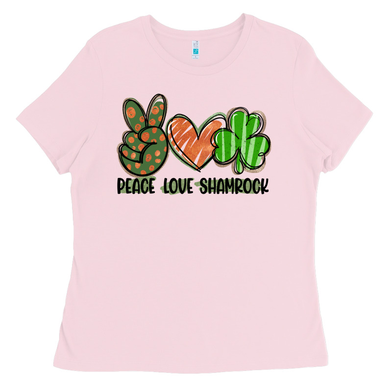 Peace Love Shamrock Ladies Tee by FaDigitalArtStudio | Teevron
