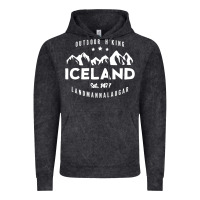 Vintage Black iceland hiking landmannalaugar est 1477 Vintage Hoodie - linhVisuals