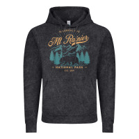 Vintage Black mount rainier national park washington usa vacation hiking Vintage Hoodie - linhVisuals