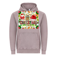 Vintage Zinc Christmas Vibes Vintage Hoodie - CowhideDigitalArt