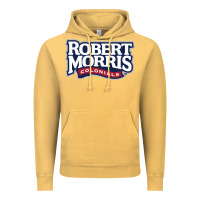 Vintage Mustard Robert Morris Colonials Wordmark Vintage Hoodie - linhVisuals