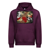 Mauve Wine army cowhide leopard Christmas Urban Hoodie - Jasminsmagicworld