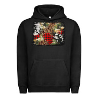 Pigment Black army cowhide leopard Christmas Urban Hoodie - Jasminsmagicworld
