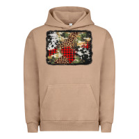 Pigment Burro army cowhide leopard Christmas Urban Hoodie - Jasminsmagicworld