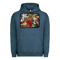 Pigment Midnight Navy army cowhide leopard Christmas Urban Hoodie - Jasminsmagicworld