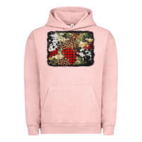 Pigment Salmon army cowhide leopard Christmas Urban Hoodie - Jasminsmagicworld