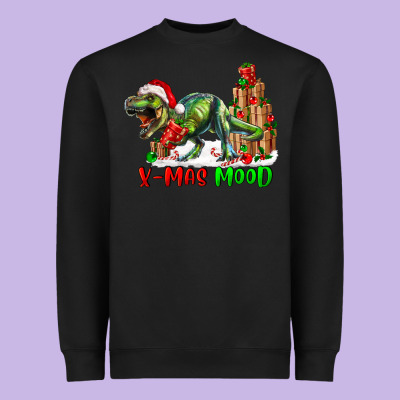 T- Rex X-mas Mood Heavyweight Sweatshirt Designed By Ranaportraitstore