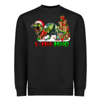 Black T- Rex X-Mas Mood Heavyweight Sweatshirt - RanaPortraitStore