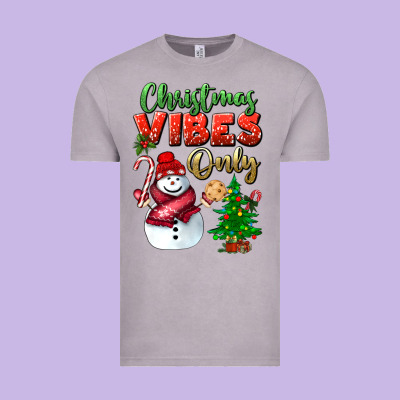 Christmas Vibes Only Vintage Tee Designed By Bundleandbundleshop