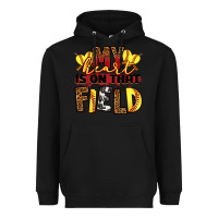 Black softball my heart is on that field Heavyweight Hoodie - RanaPortraitStore