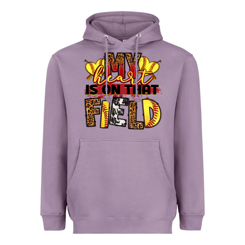 Softball My Heart Is On That Field Heavyweight Hoodie by RanaPortraitStore | Teevron