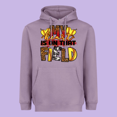 Softball My Heart Is On That Field Heavyweight Hoodie Designed By Ranaportraitstore