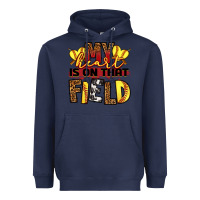 Navy softball my heart is on that field Heavyweight Hoodie - RanaPortraitStore