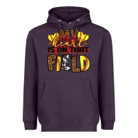 Plum softball my heart is on that field Heavyweight Hoodie - RanaPortraitStore