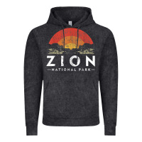 Vintage Black retro zion national park us vintage utah adventure hiking Vintage Hoodie - linhVisuals