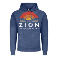 Vintage Denim retro zion national park us vintage utah adventure hiking Vintage Hoodie - linhVisuals