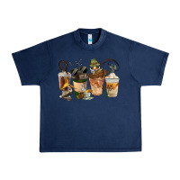 Navy Fishing Coffee Cups Urban Heavy Tee - FaDigitalArtStudio