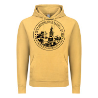 Vintage Mustard brooklyn college seal Vintage Hoodie - linhVisuals