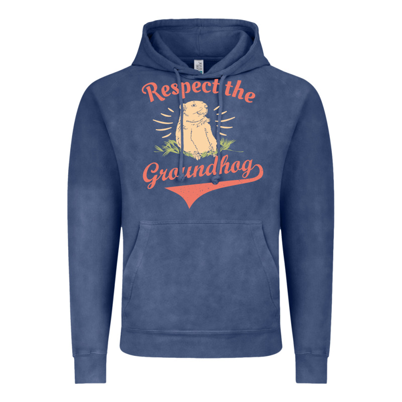 Respect The Groundhog Happy Groundhog Day Vintage Vintage Hoodie by linhVisuals | Teevron