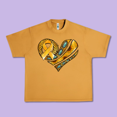 Childhood Cancer Awareness Heart Urban Heavy Tee Designed By Jasminsmagicworld