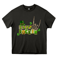 Asphalt Sham rockin skeleton hand St. Patrick's Heavy Core Tee - CowGirlArtShop